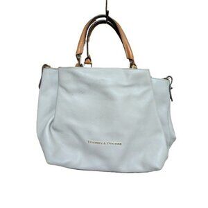 DOONEY & BOURKE City Barlow Large Gray Structured Leather Satchel Tote w/flaws